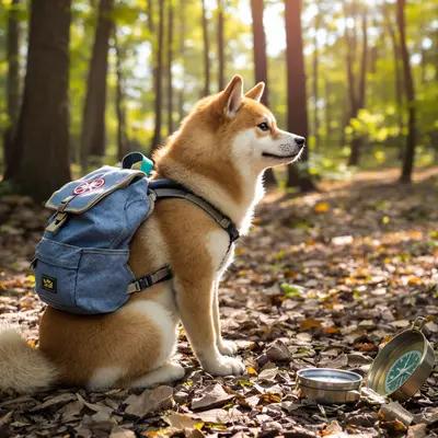Shiba Inu Forest Adventure with Compass