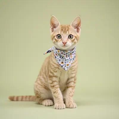 Adorable Tabby Kitten in Stylish Bandana