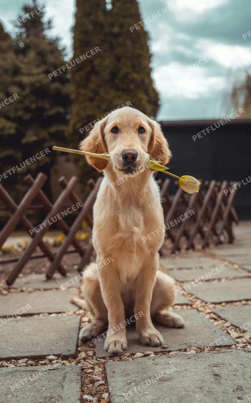 Golden Retriever in Autumn Park